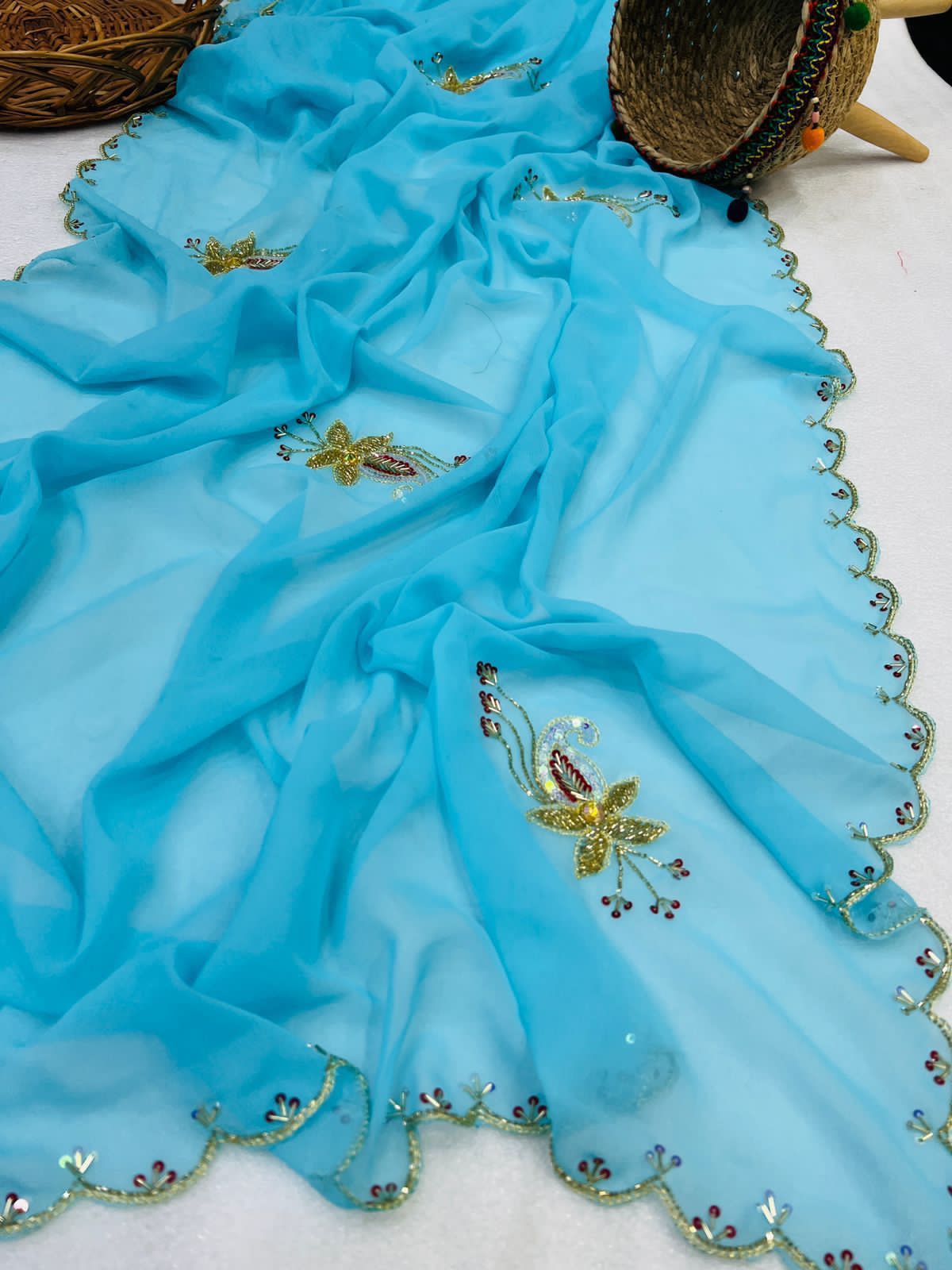 Arctic Blue Saree